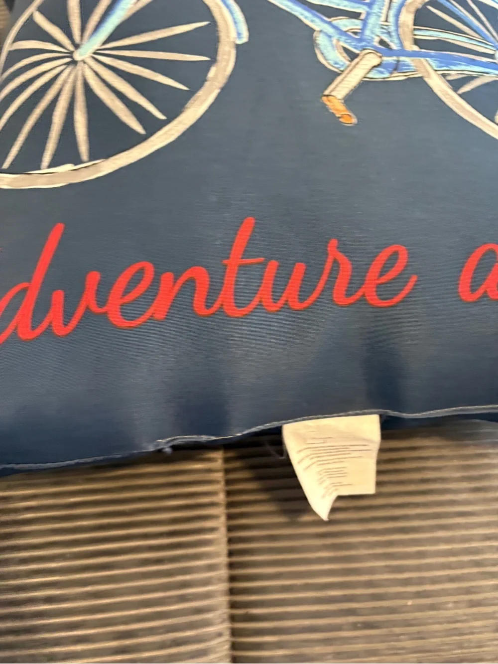 Mainstays Blue Bicycle Print Pillow